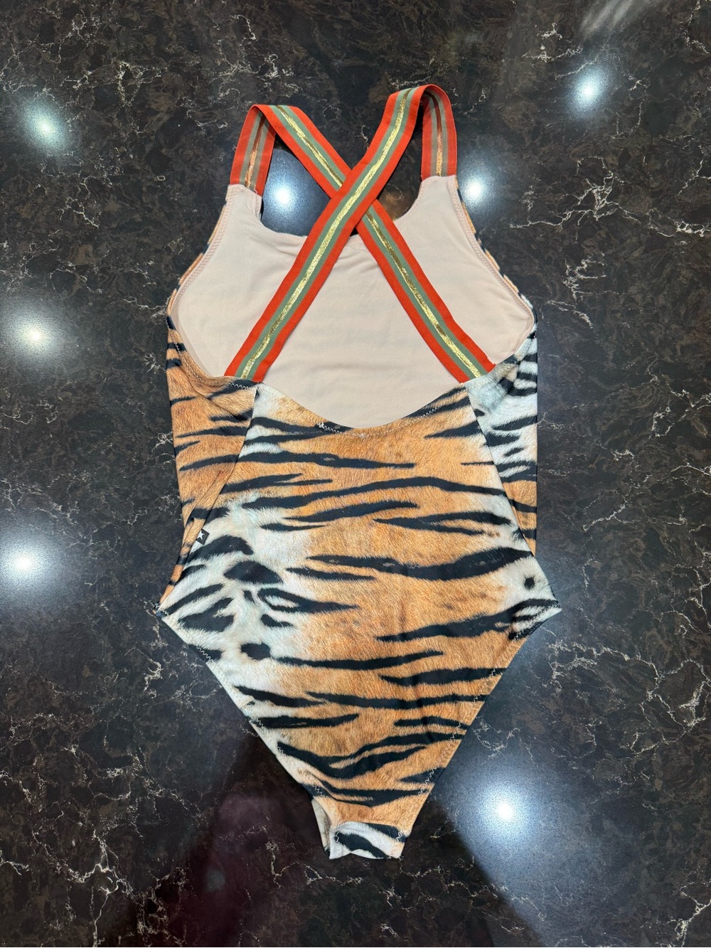Molo Girl’s Tiger Print Swimsuit. - Picture 5 of 6